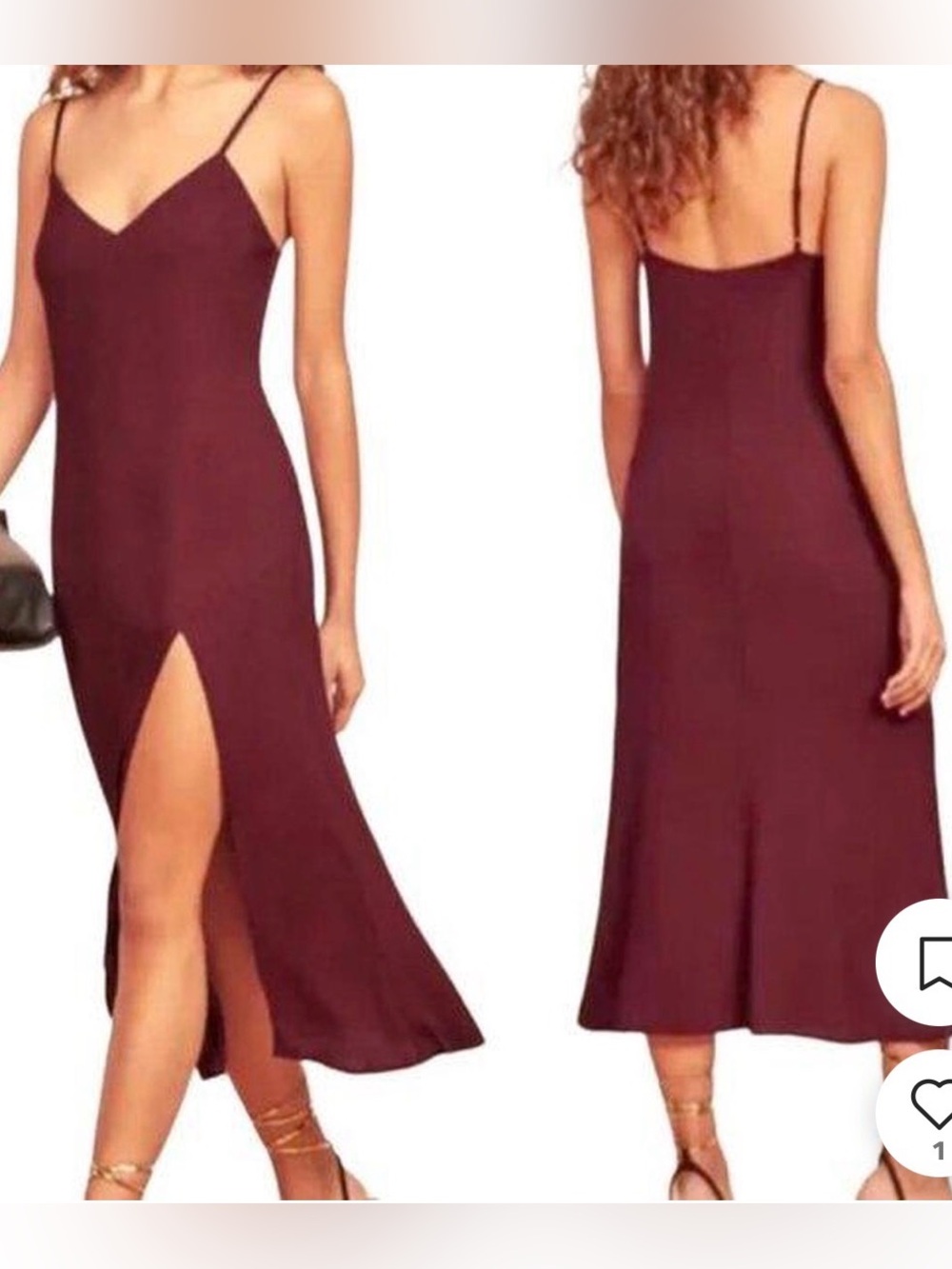 Reformation Deep Red Midi Dress - Picture 5 of 5